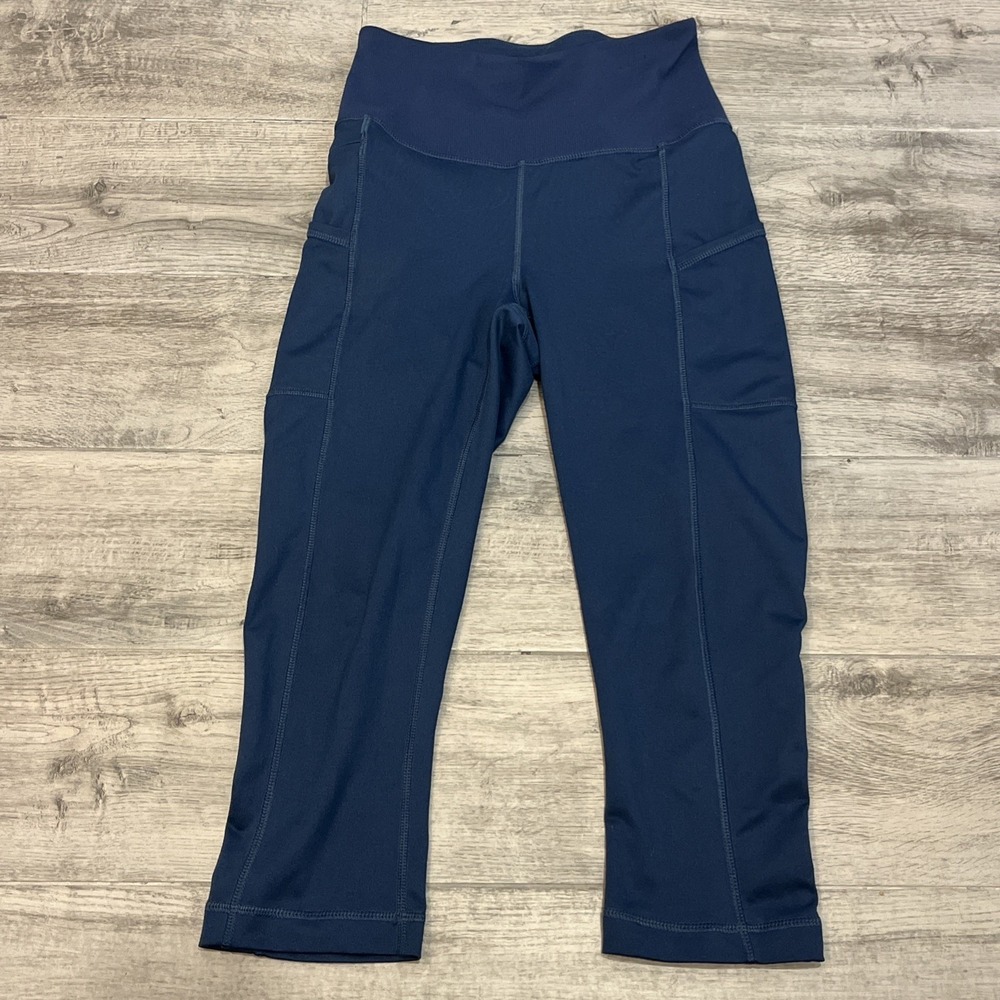 Patagonia‎ Lightweight Women's Capri Leggings Pack Out 2 pockets Navy Sz Small